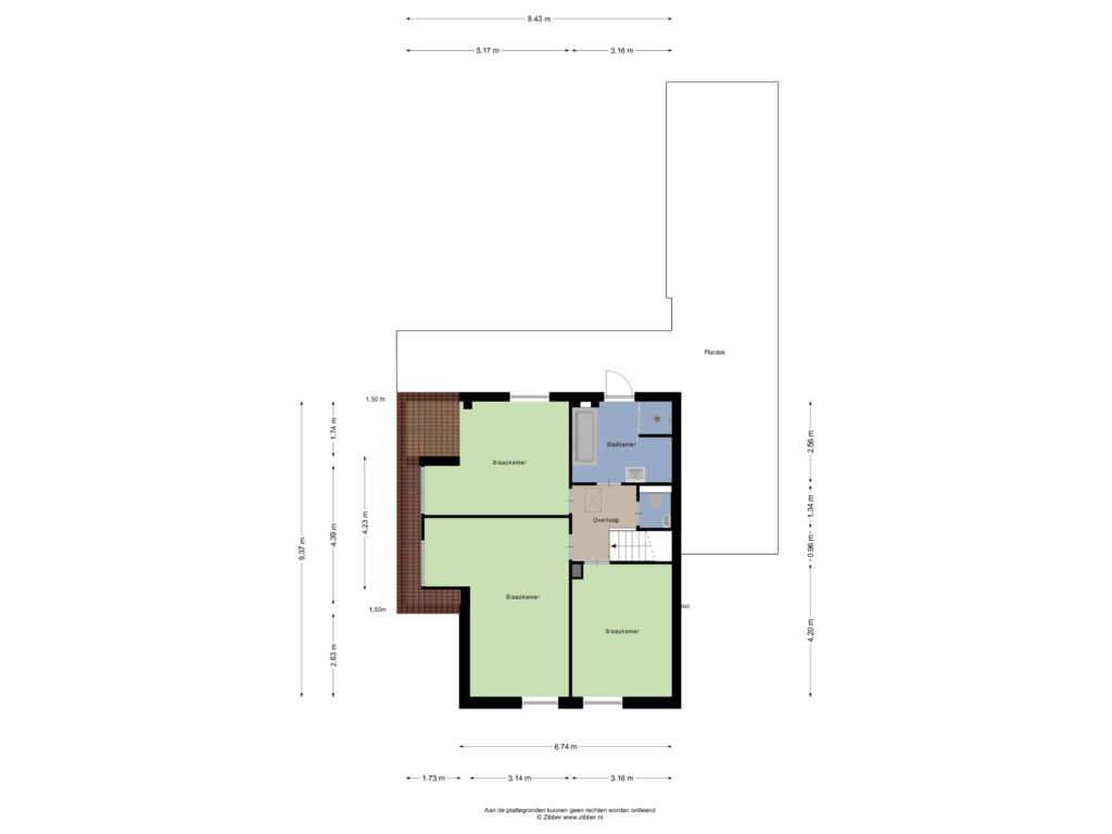 Bekijk plattegrond van Eerste Verdieping van Burgemeester Kievitslaan 45