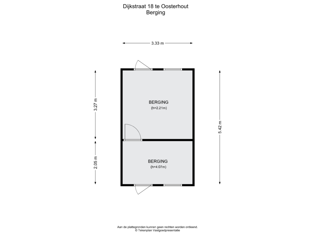 View floorplan of Berging of Dijkstraat 18