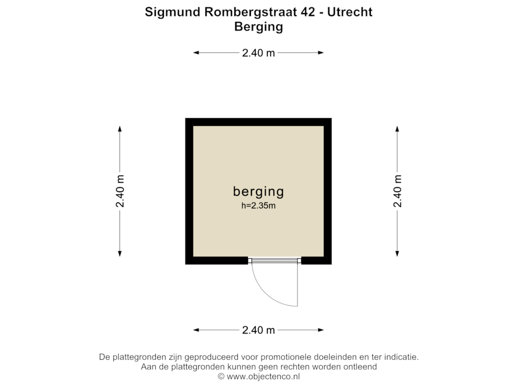 Bekijk plattegrond van BERGING van Sigmund Rombergstraat 42