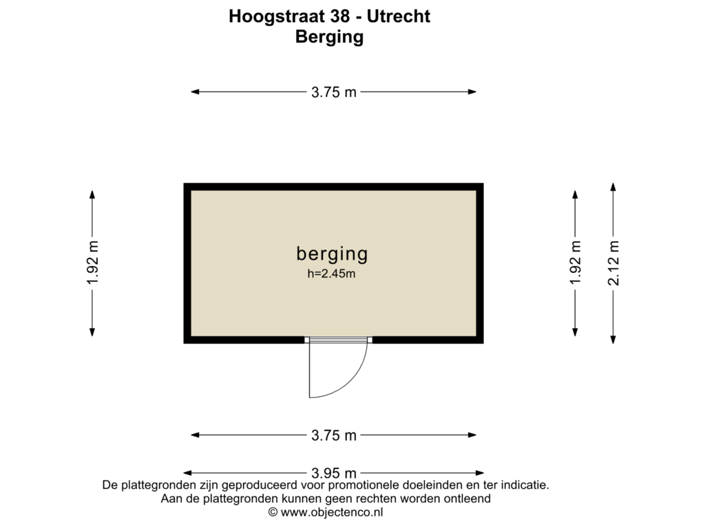 Bekijk plattegrond van BERGING van Hoogstraat 38