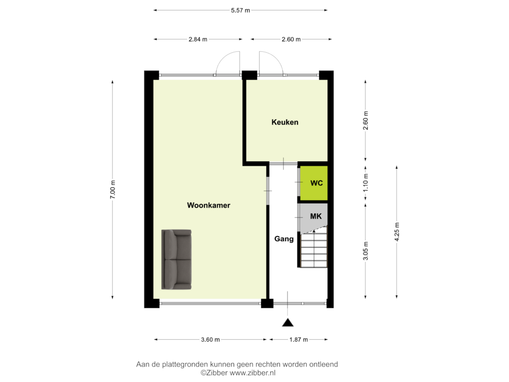 View floorplan of Begane grond of van Lennepstraat 9