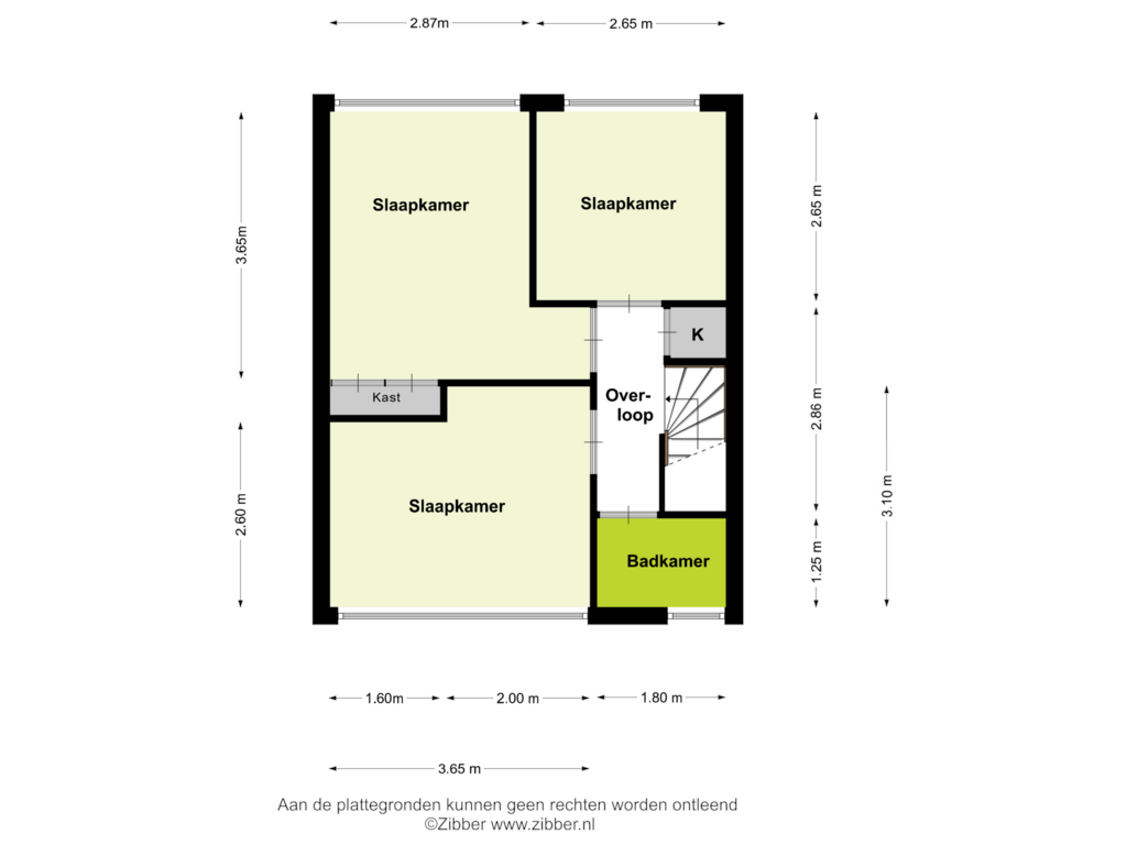 View floorplan of Verdieping of van Lennepstraat 9