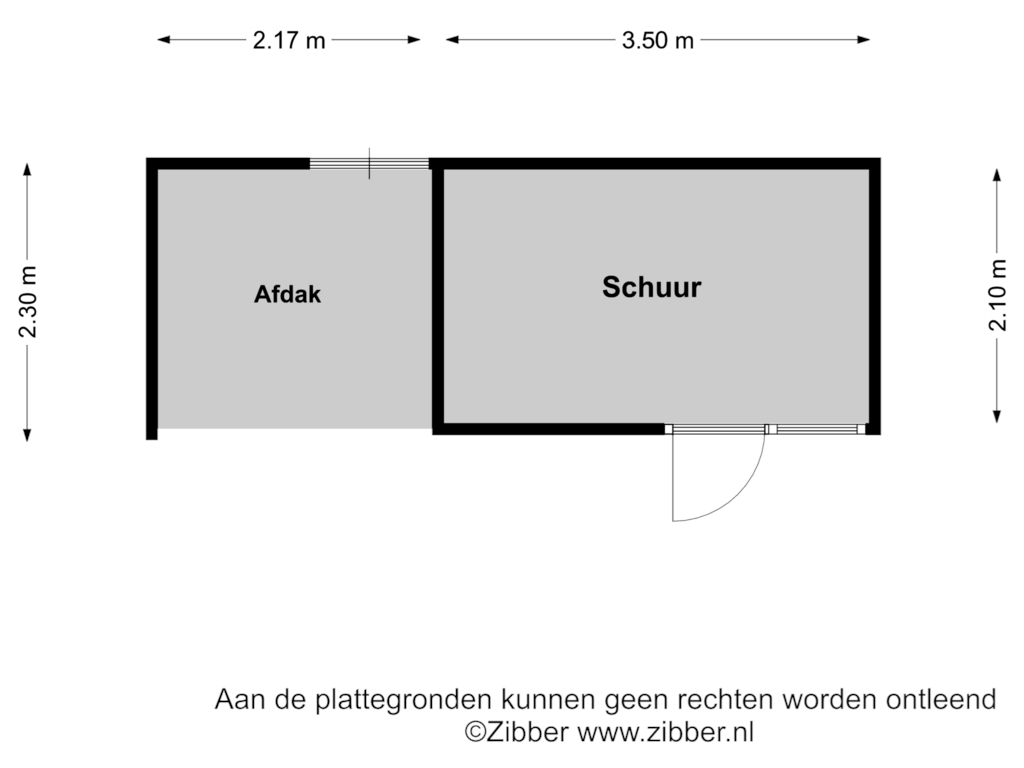 View floorplan of Schuur of van Lennepstraat 9