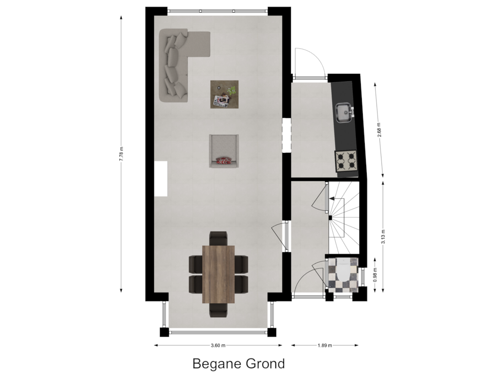 View floorplan of Begane Grond of Kerkbuurt 40