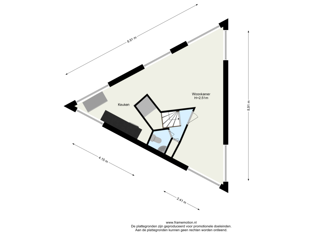 View floorplan of Verdieping 3 of Overblaak 65