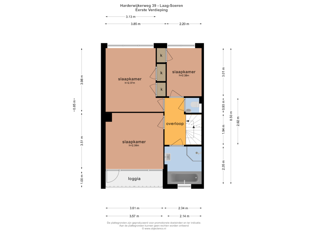 Bekijk plattegrond van EERSTE VERDIEPING van Harderwijkerweg 39