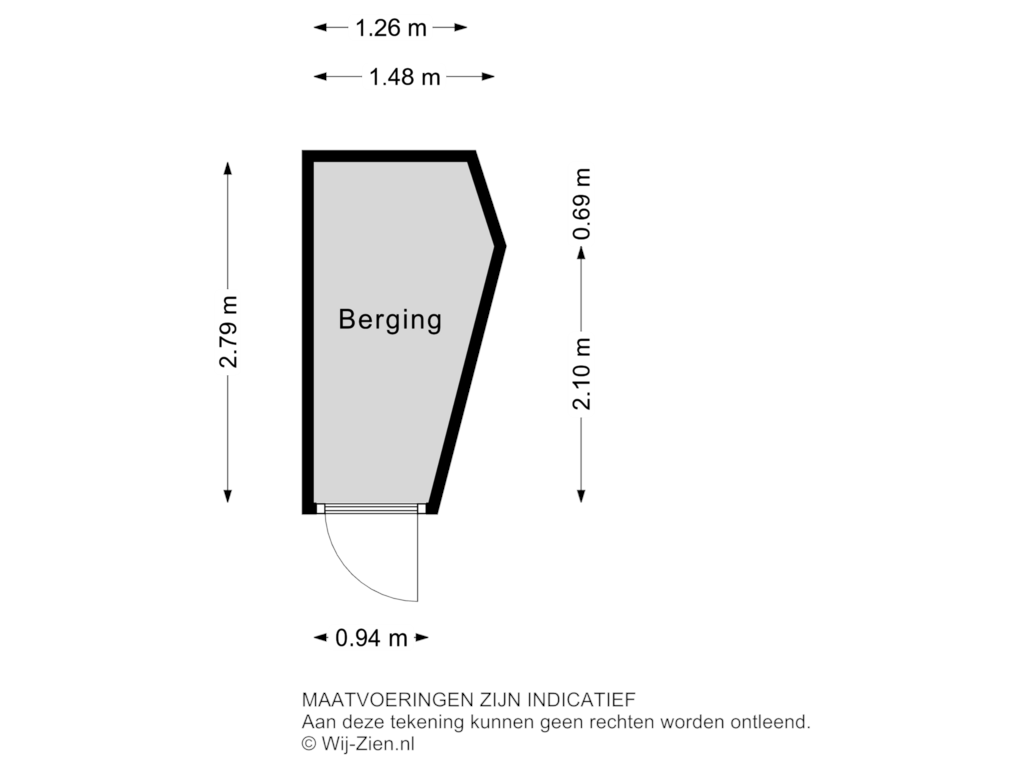 Bekijk plattegrond van Berging van Rochussenstraat 105-C