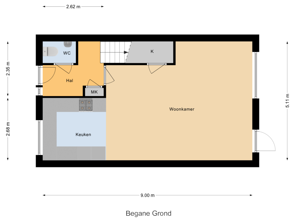 Bekijk plattegrond van Begane Grond van Lansier 2