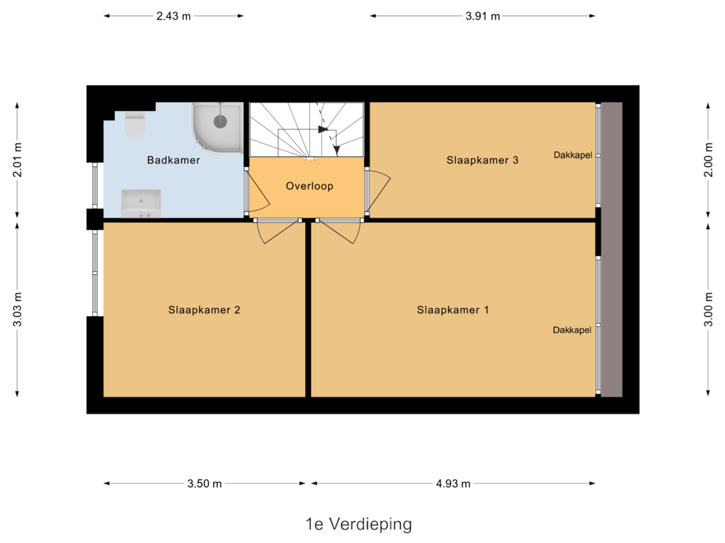 Bekijk plattegrond van 1e Verdieping van Lansier 2