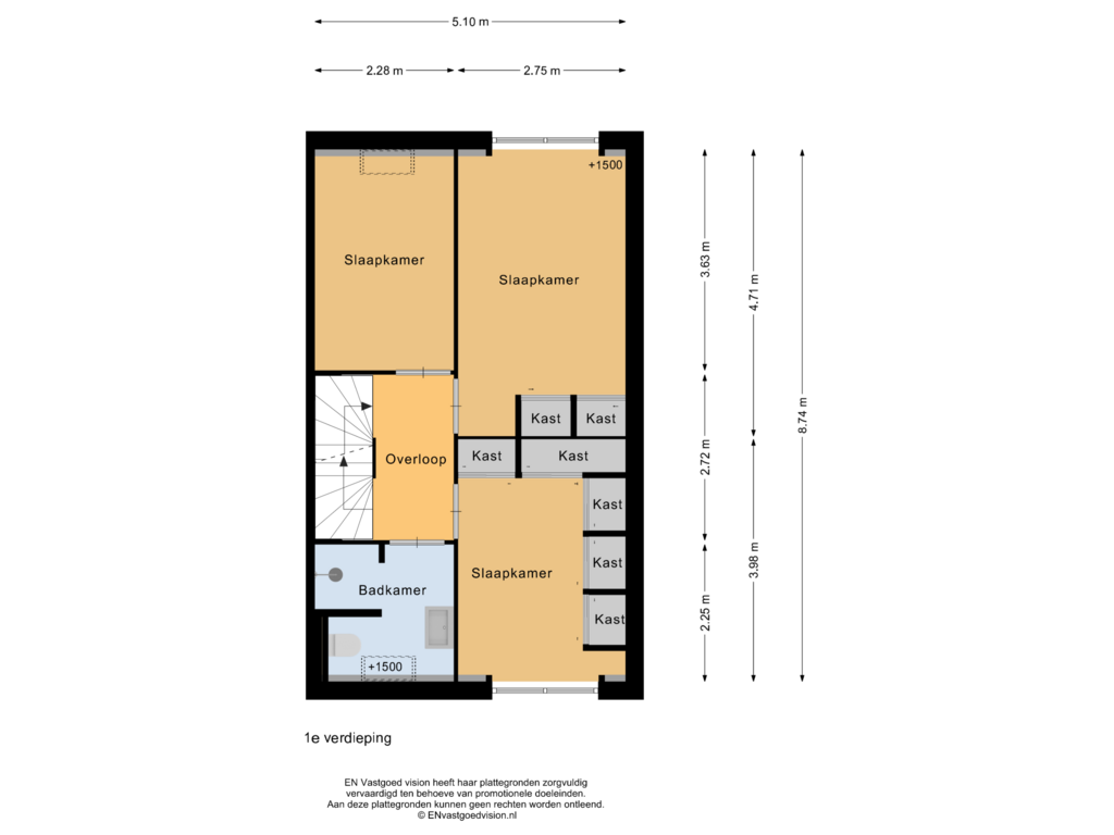 Bekijk plattegrond van 1e verdieping van Hondemahof 2