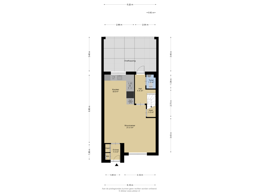 Bekijk plattegrond van Begane grond van Willem Marisstraat 9