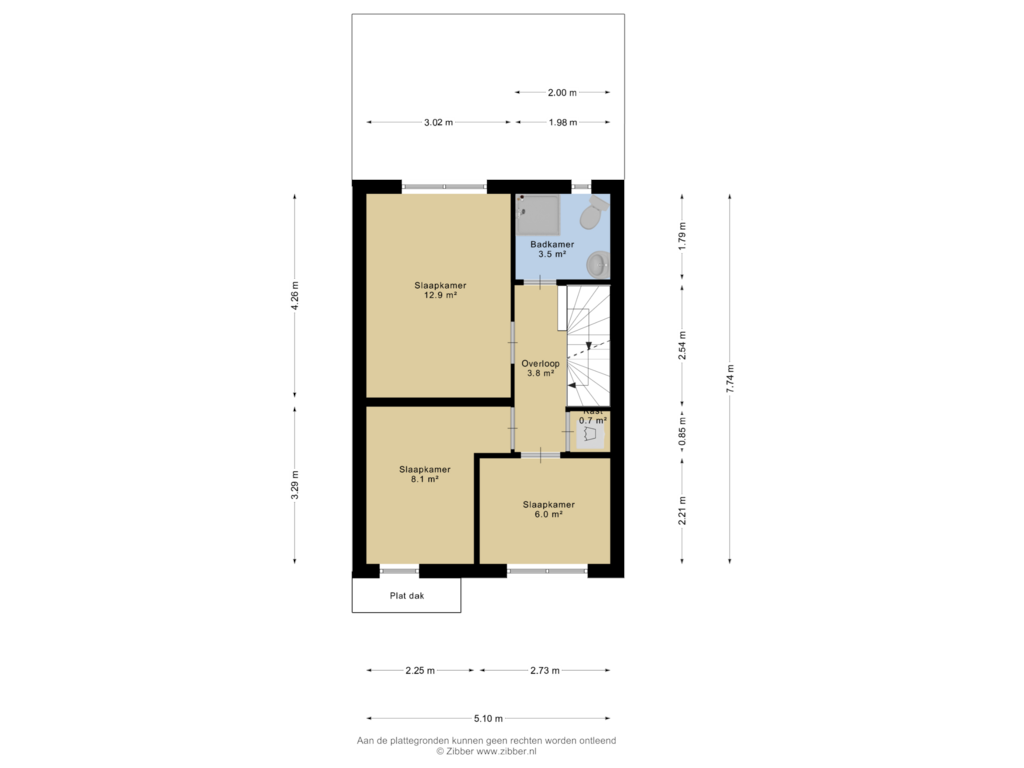 Bekijk plattegrond van Eerste verdieping van Willem Marisstraat 9