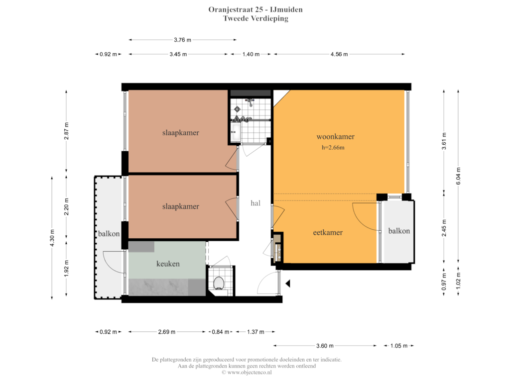 Bekijk plattegrond van Tweede Verdieping van Oranjestraat 25