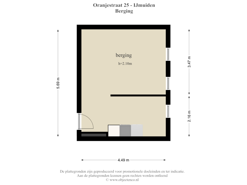 Bekijk plattegrond van Berging van Oranjestraat 25