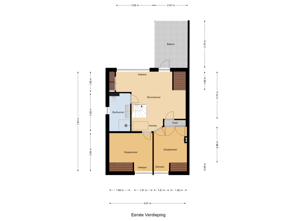 Bekijk plattegrond van Eerste Verdieping van Molendijk 76