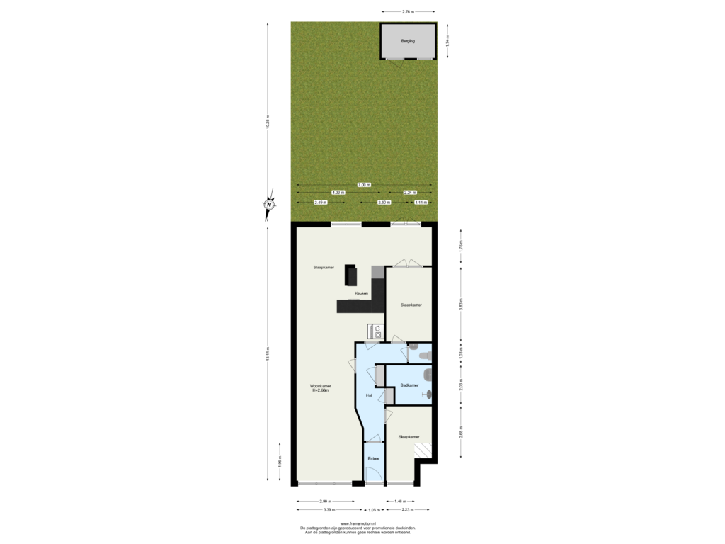 Bekijk plattegrond van Begane grond tuin van Vier Heemskinderenstraat 100