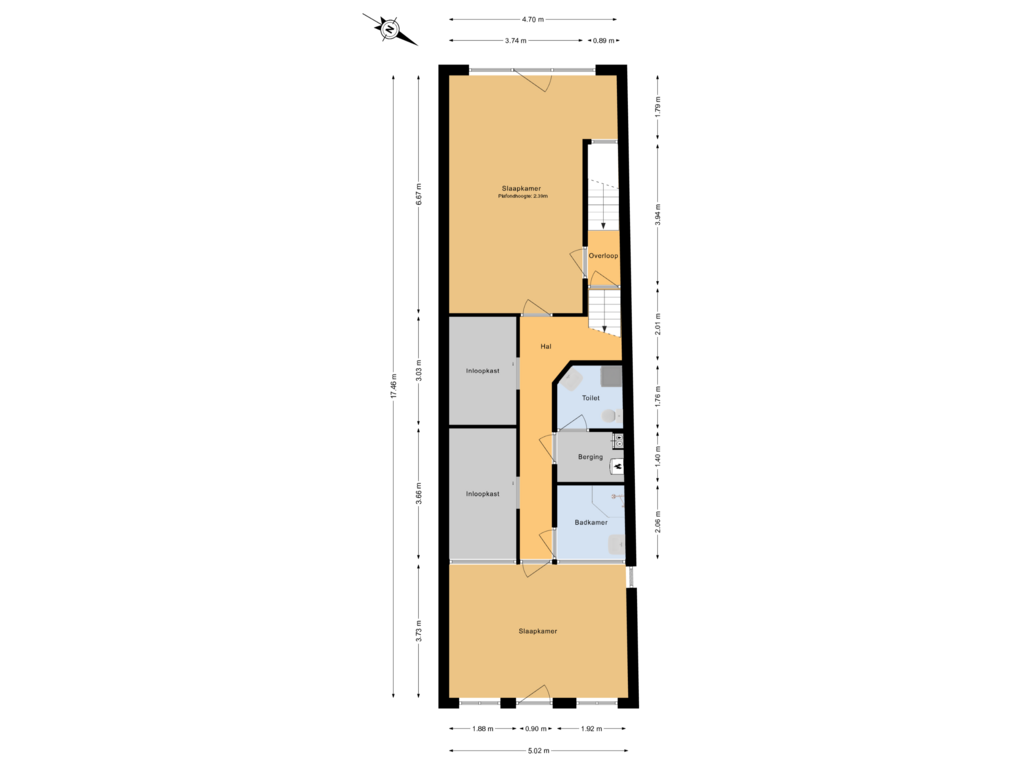 Bekijk plattegrond van 1e Verdieping van Landstraat 56