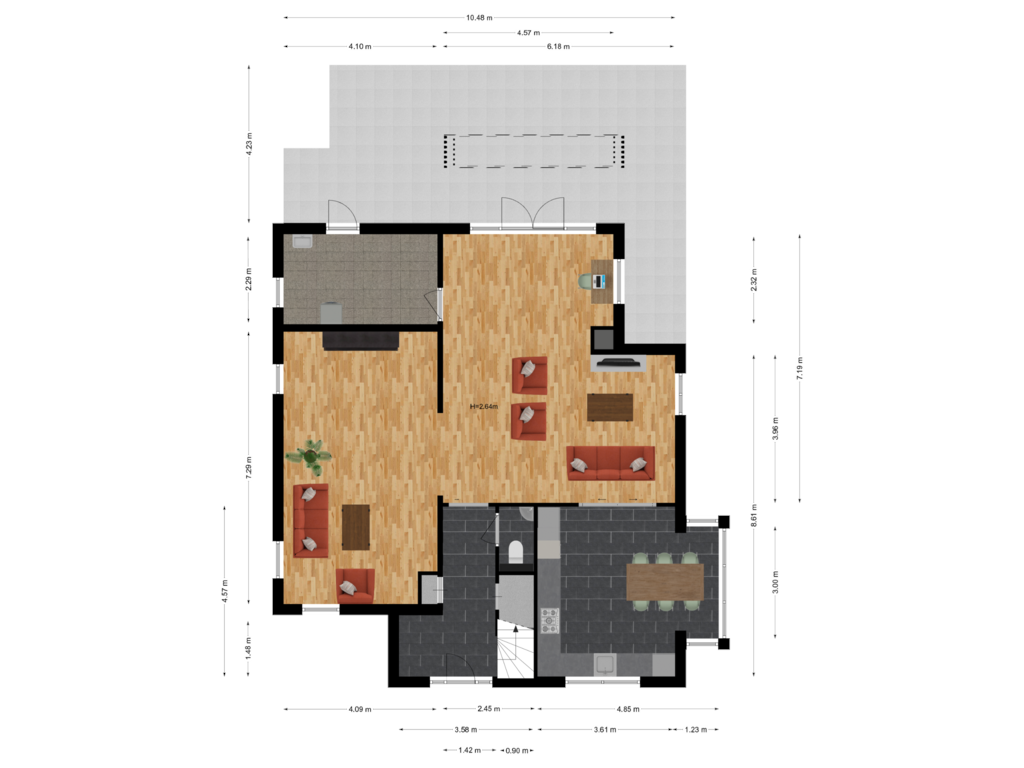 View floorplan of Begane Grond of Rivierduin 27