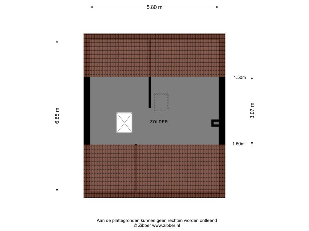 View floorplan of Zolder of Enkweg 51