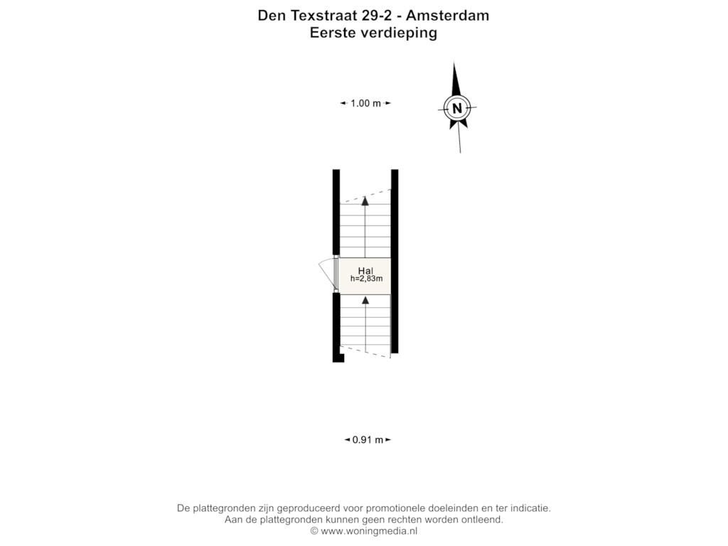 Bekijk plattegrond van Eerste verdieping van Den Texstraat 29-2