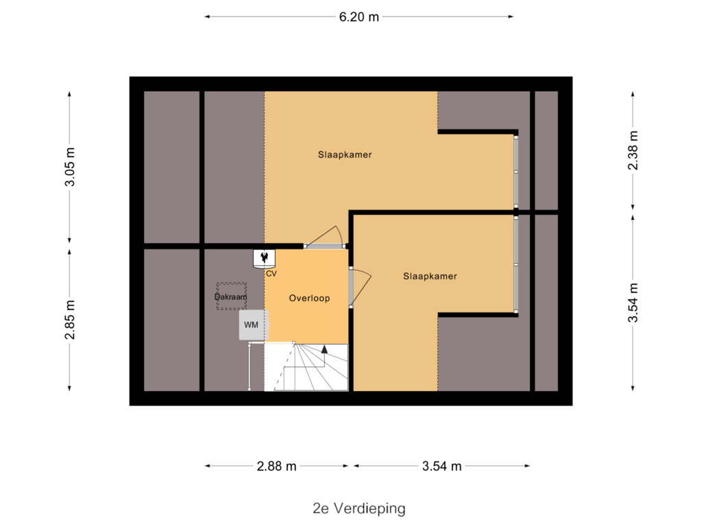 View floorplan of 2e Verdieping of Prickwaert 1