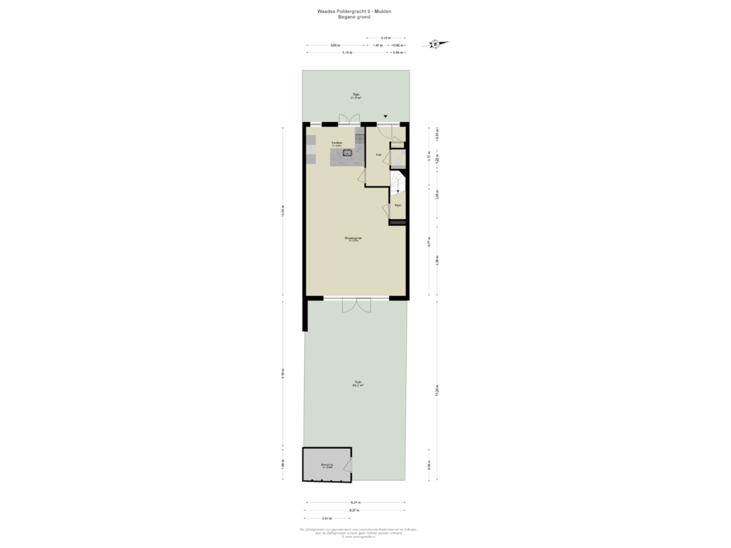 View floorplan of Begane grond of Waadse Poldergracht 8