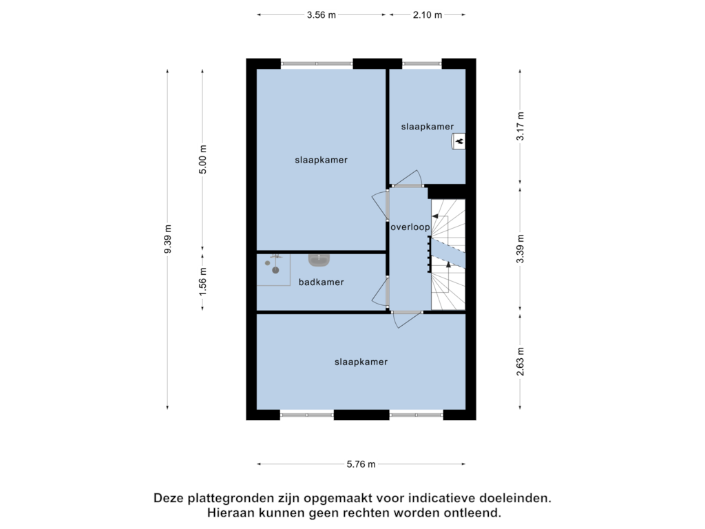 View floorplan of 2e verdieping of Waadse Poldergracht 57