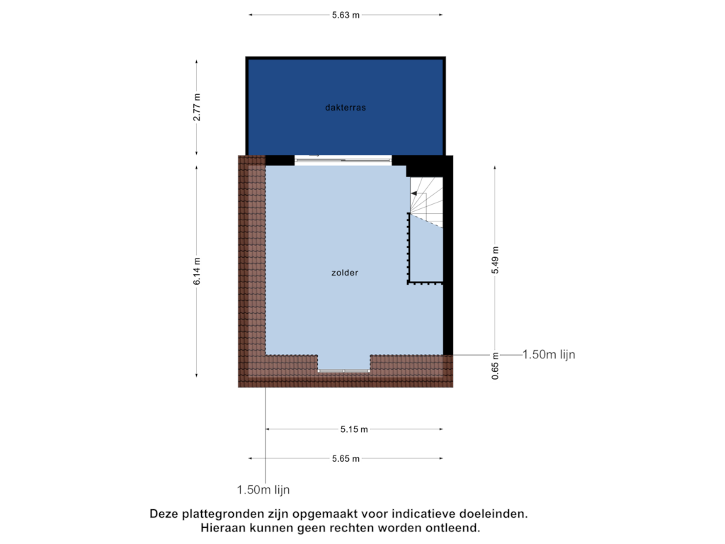 View floorplan of 3e verdieping of Waadse Poldergracht 57