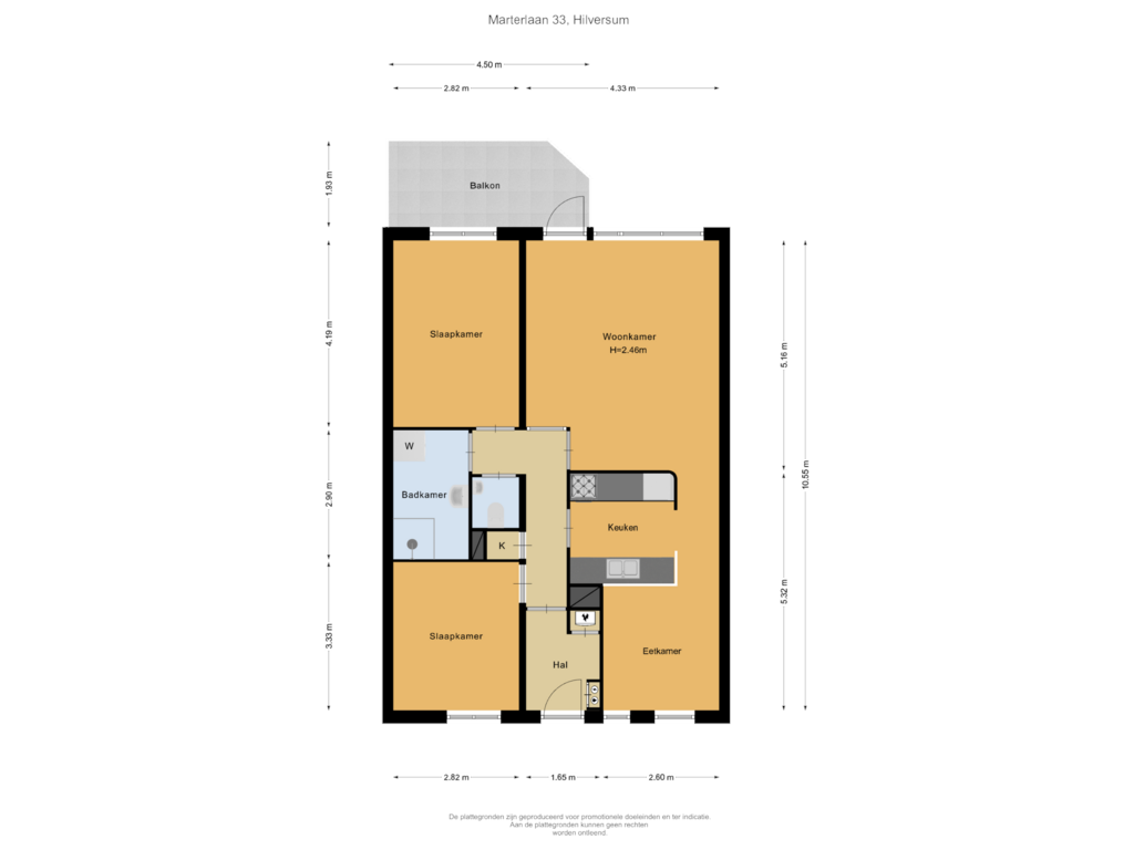 Bekijk plattegrond van Verdieping van Marterlaan 33