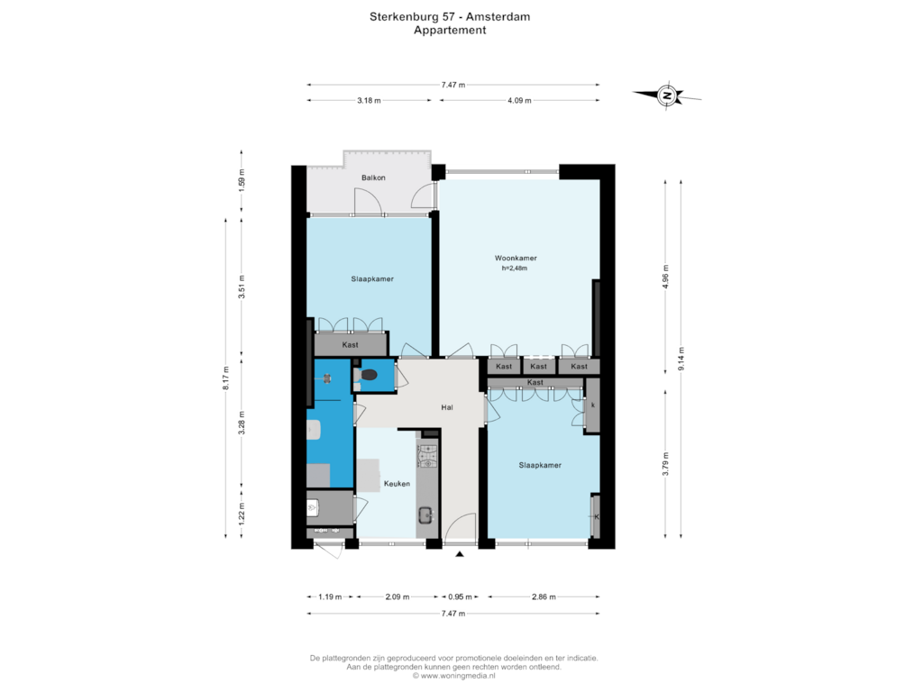 Bekijk plattegrond van Appartement van Sterkenburg 57