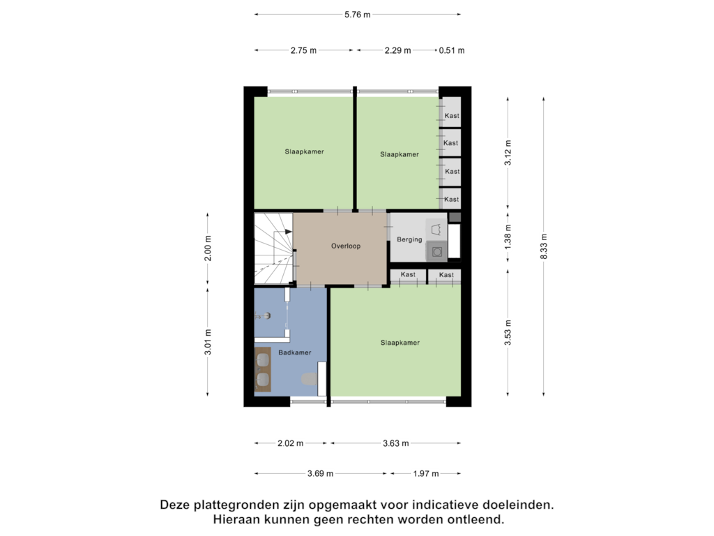 Bekijk plattegrond van Eerste Verdieping van de Veldkamp 12