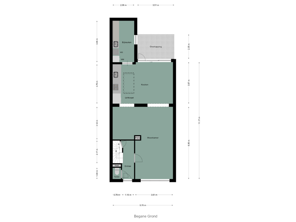 Bekijk plattegrond van Begane Grond van Past. Esserstraat 21