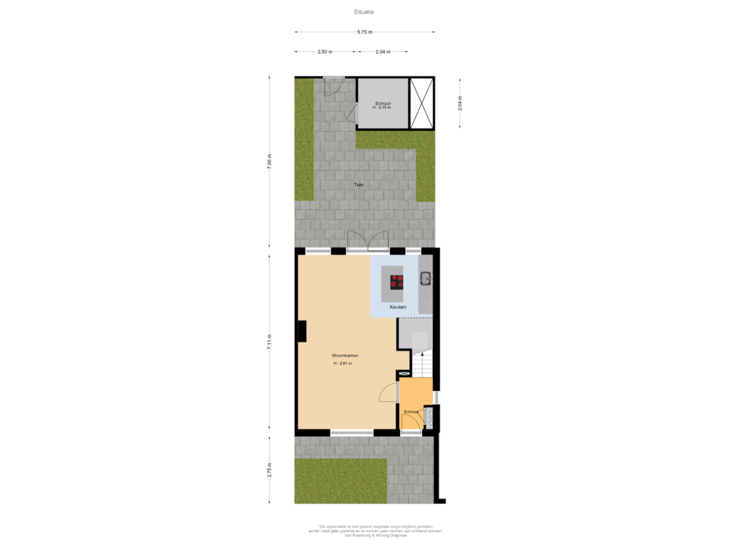 View floorplan of Situatie of Weidestraat 14