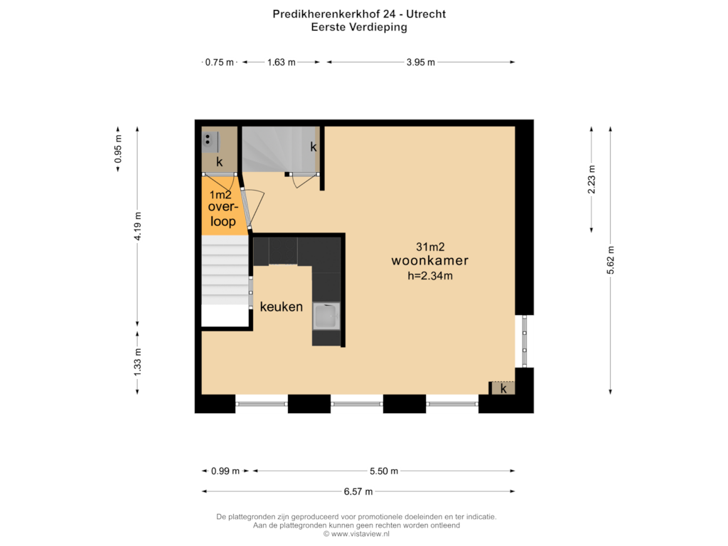 Bekijk plattegrond van EERSTE VERDIEPING van Arthur van Schendelstraat 35