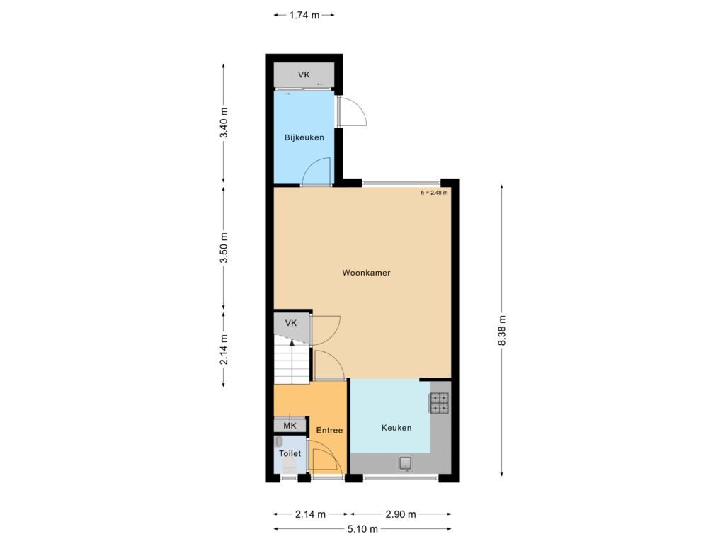 Bekijk plattegrond van Begane grond van Doorzwin 5346