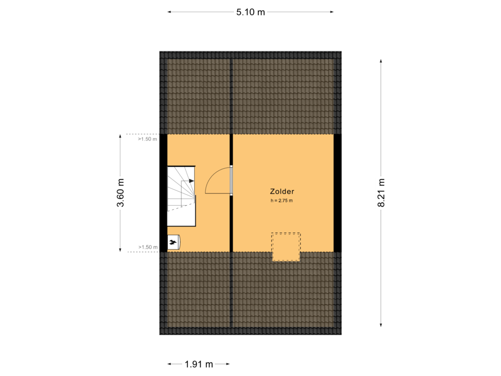 Bekijk plattegrond van Zolder van Doorzwin 5346