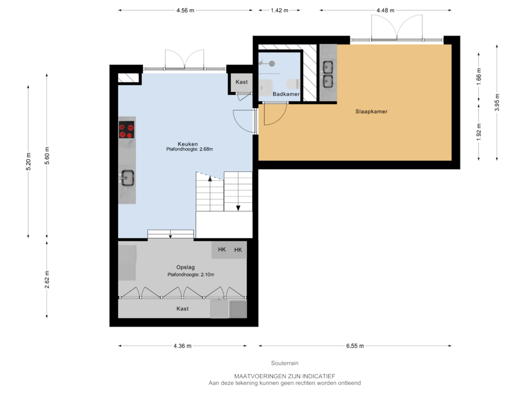 View floorplan of Souterrain of Bovenstraat 49