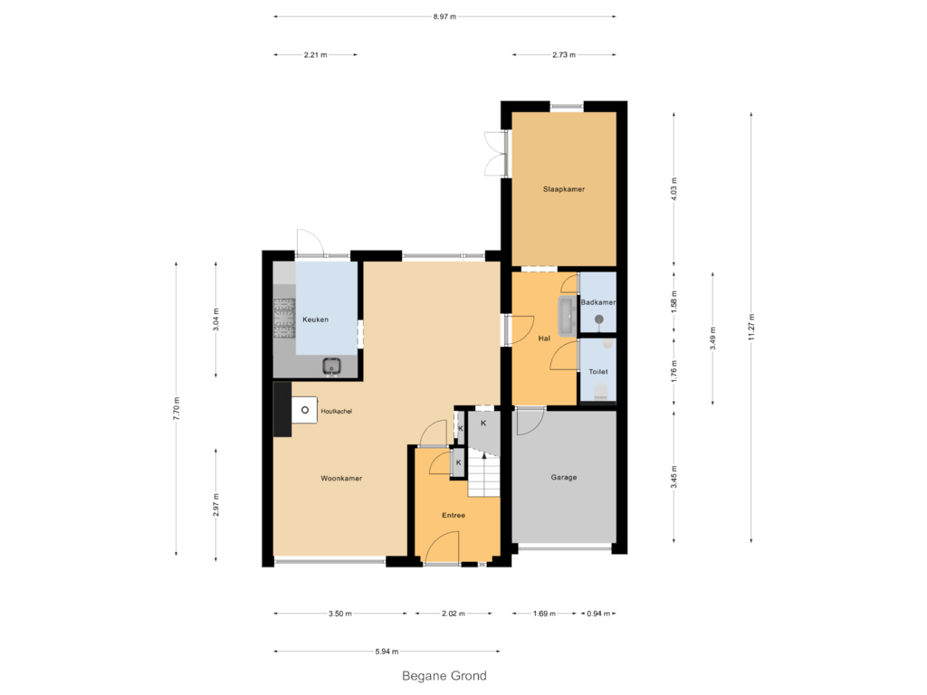 View floorplan of Begane Grond of Emmastraat 6