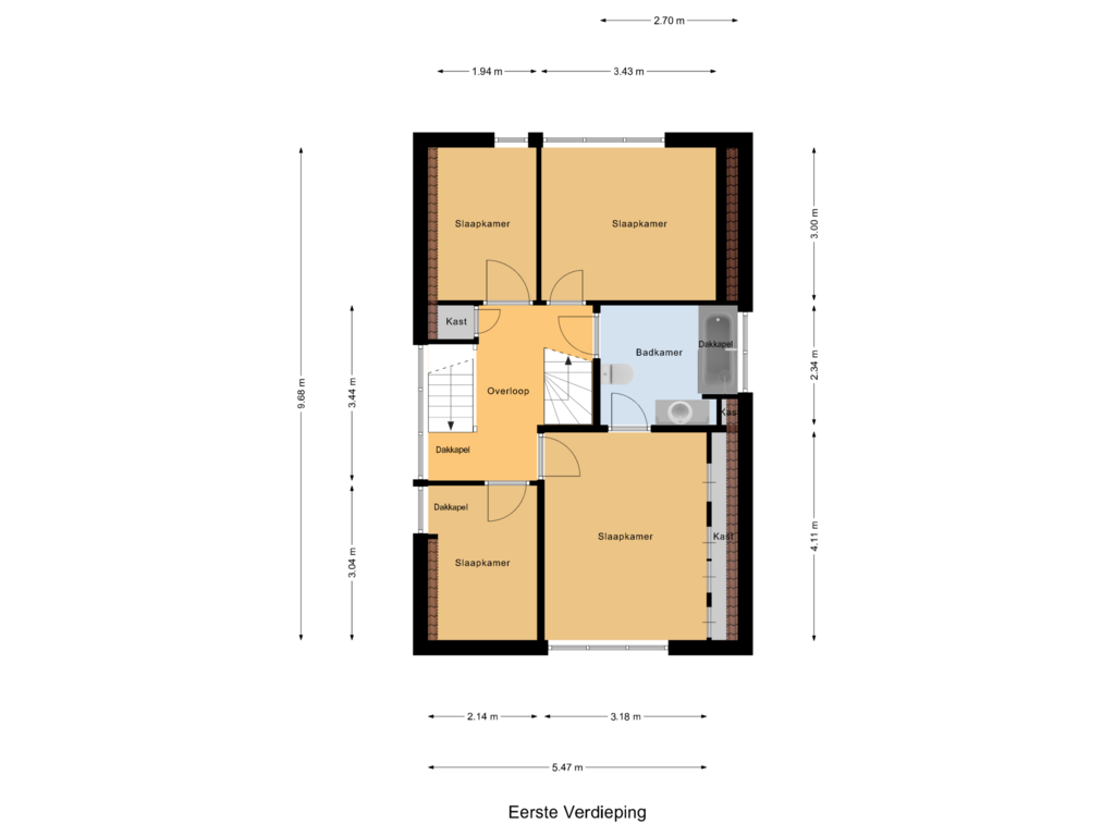 Bekijk plattegrond van Eerste Verdieping van Biezelingsestraat 84