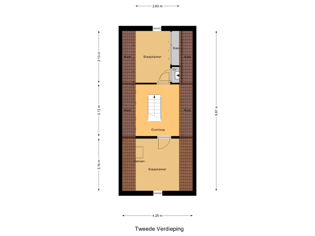 Bekijk plattegrond van Tweede Verdieping van Biezelingsestraat 84