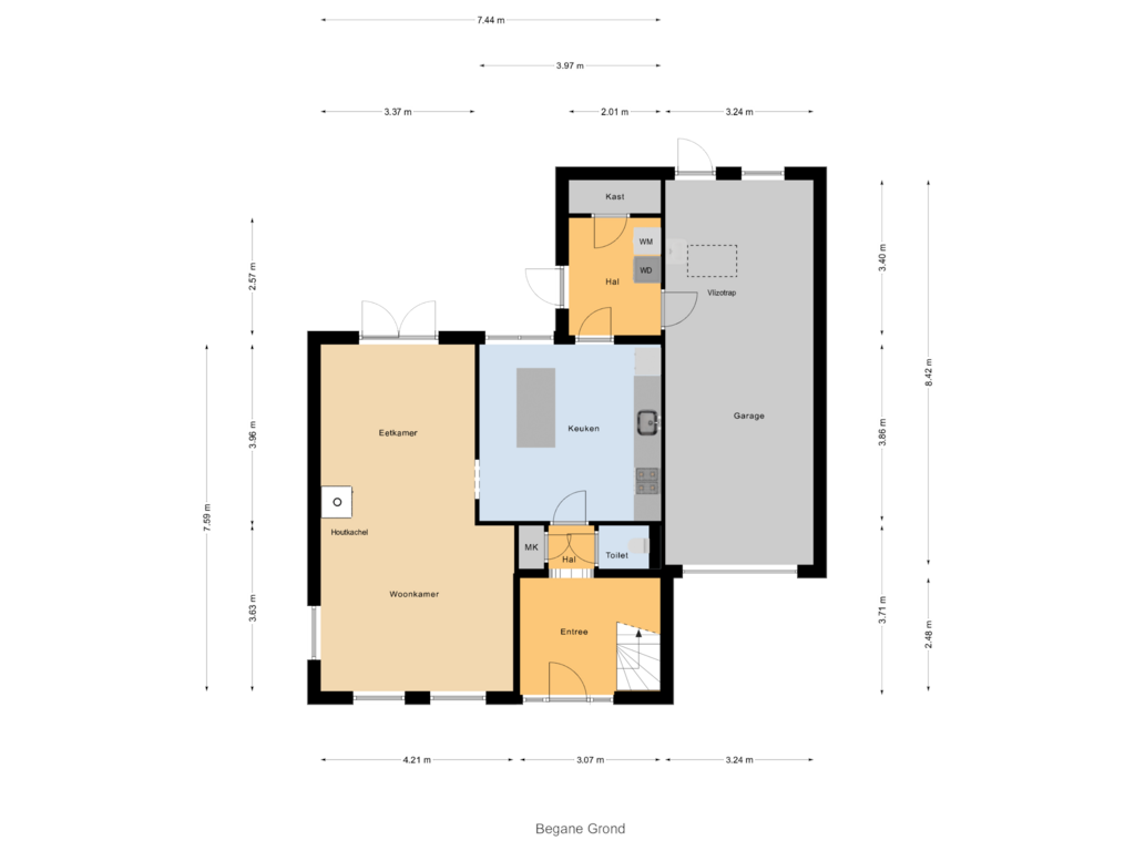 Bekijk plattegrond van Begane Grond van Goedevaart 3