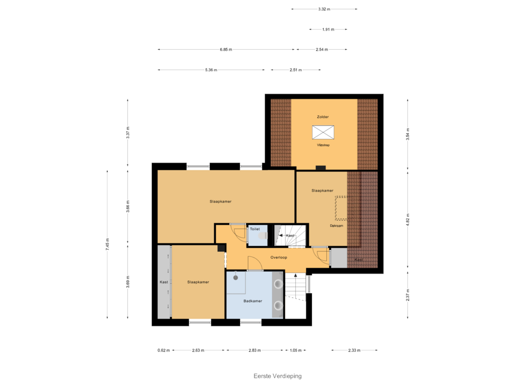 Bekijk plattegrond van Eerste Verdieping van Goedevaart 3