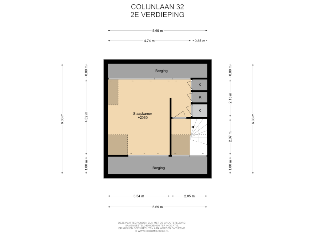 Bekijk plattegrond van 2E Verdieping van Colijnlaan 32