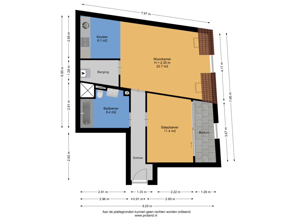 View floorplan of Appartement of Zeedijk 32-N