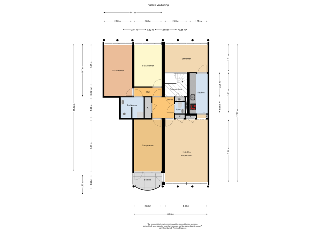 Bekijk plattegrond van Vierde verdieping van Het Hoogt 52