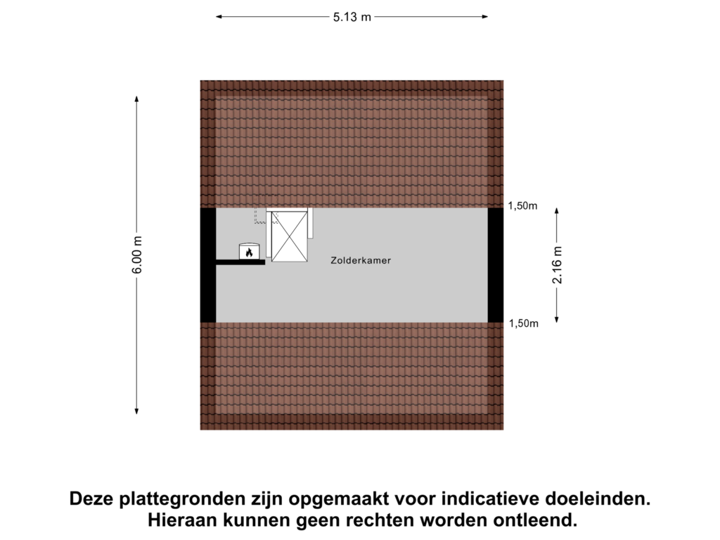 View floorplan of Zolder of Meester Hermansstraat 7