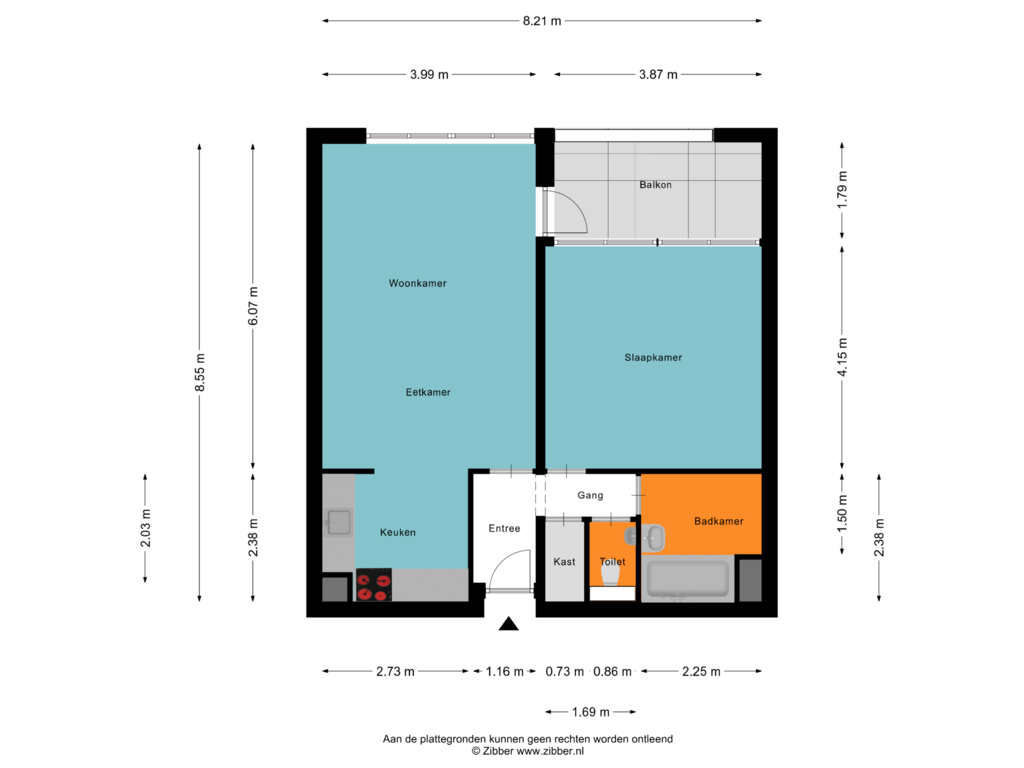 Bekijk plattegrond van Appartement van Genovevalaan 272