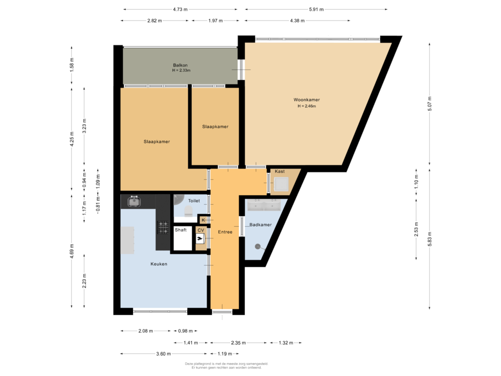 View floorplan of  Vierde verdieping of Schapendreef 165