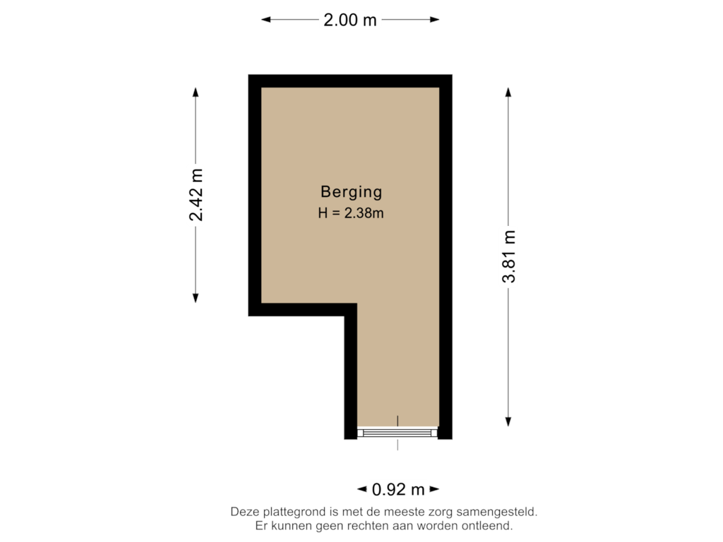 View floorplan of Berging of Schapendreef 165