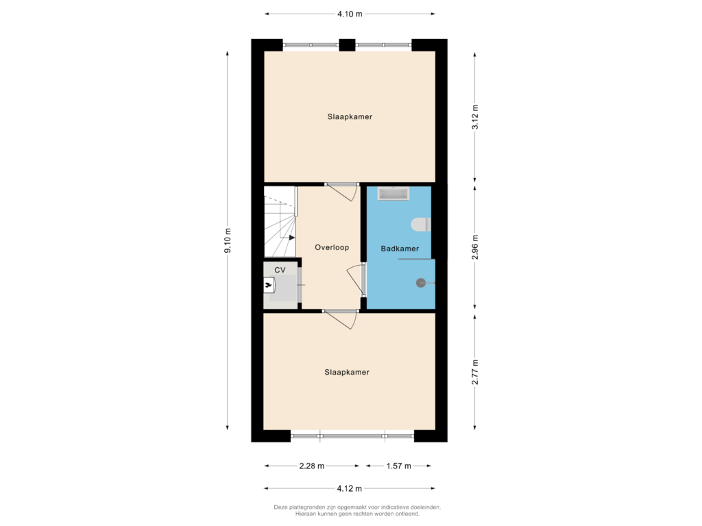 Bekijk plattegrond van Eerste verdieping van Grebberstraat 24